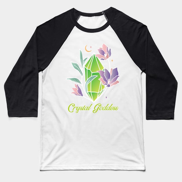 Crystal Goddess Baseball T-Shirt by ArtbyLaVonne